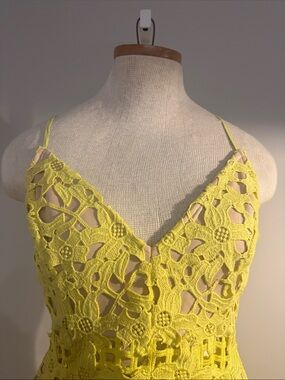 LOVERS + FRIENDS Yellow Lace Summer Dress